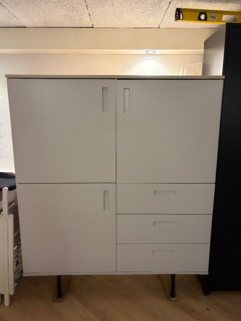 Hoog dressoir kast - 135x45x160 cm, Ophalen, Gebruikt, 100 tot 150 cm, Met lade(s)