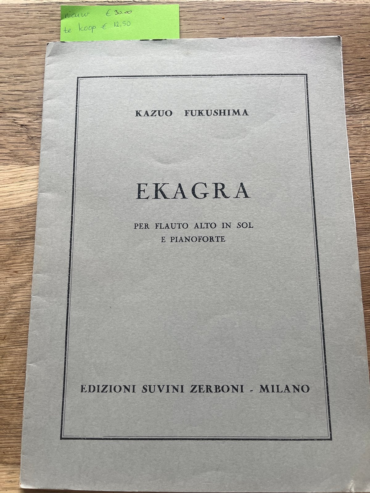 Kazuo Fukushima - Ekagra (Flauto Alto en Pianoforte), Muziek en Instrumenten, Klassiek, Dwarsfluit of Piccolo, Ophalen of Verzenden