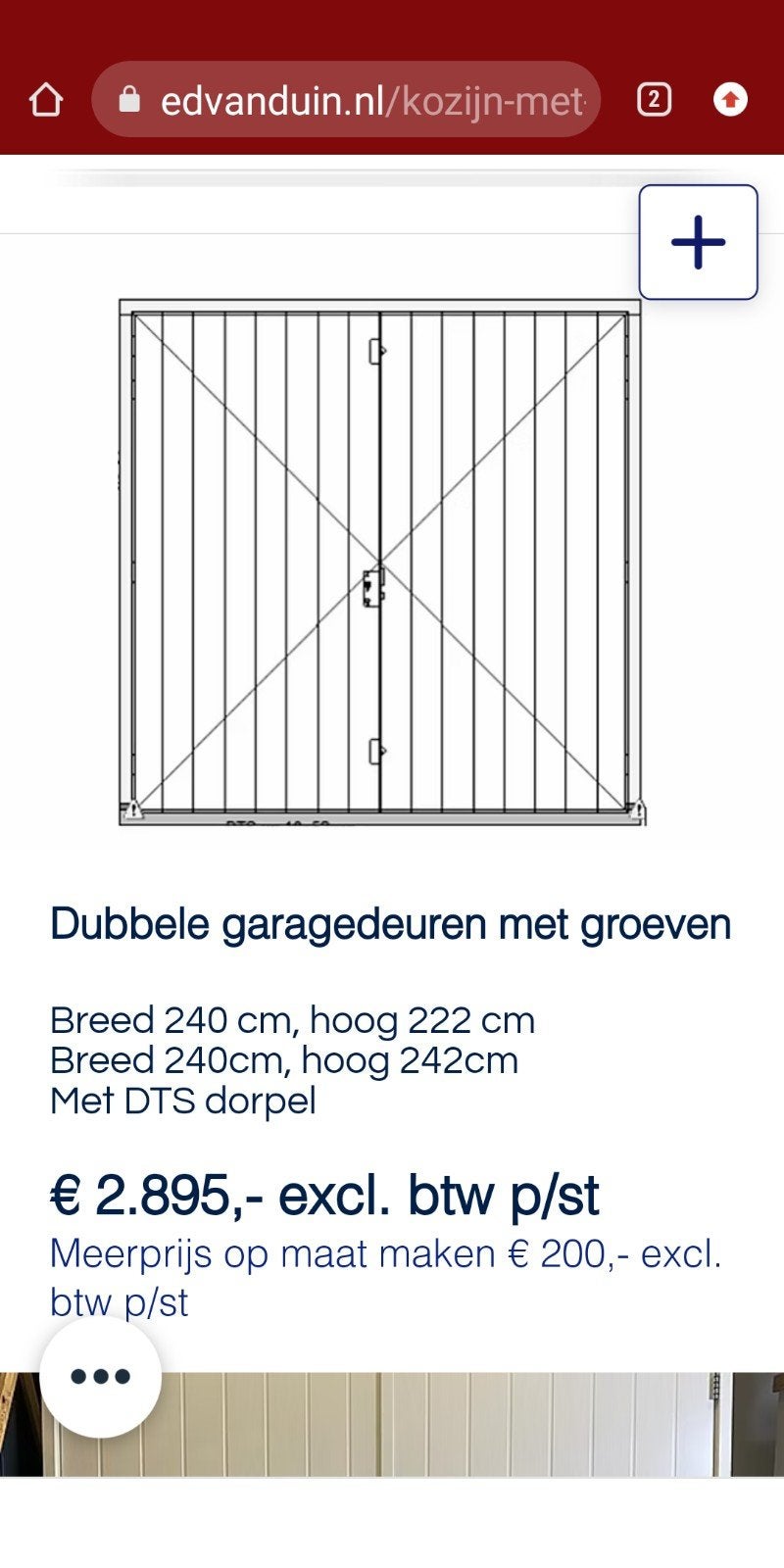 KoZijn met dubbele garage deuren, Nieuw, Ophalen of Verzenden, Draaipoort, 150 tot 200 cm