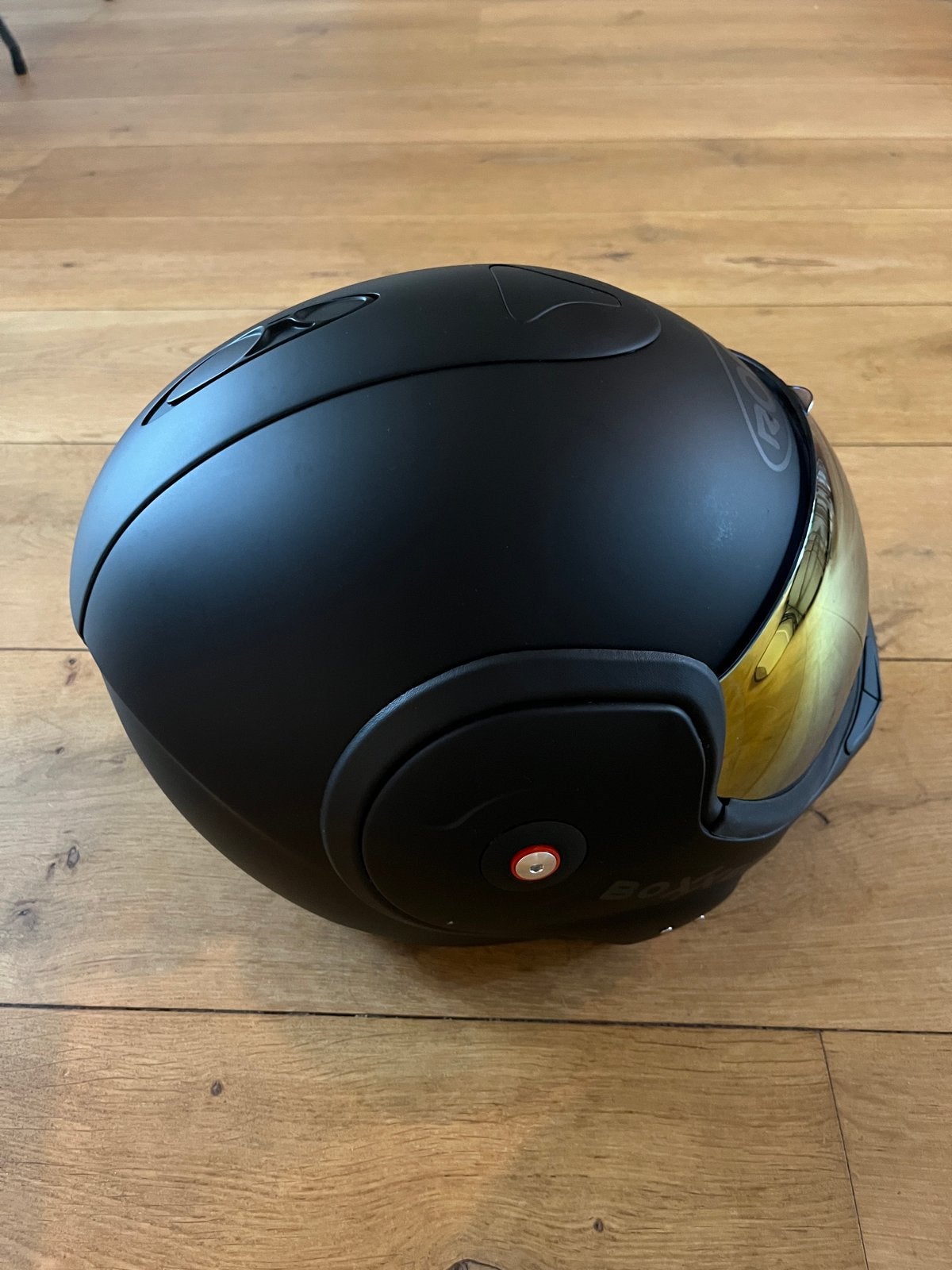 Boxxer Systeemhelm - BIJNA NIEUW! - met gouden vizier maat S, Motoren, Ophalen of Verzenden, Tweedehands, Heren, Overige typen