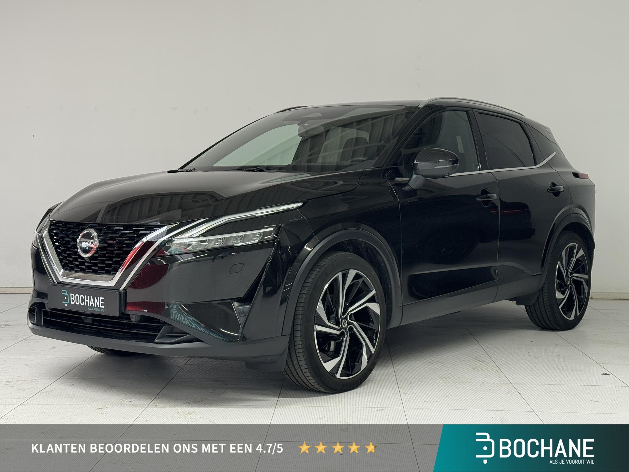 Nissan Qashqai 1.3 MHEV Xtronic Tekna Plus | BOSE-Audiosyste, Auto's, Nissan, Met garantie (alle), Zwart, Leder, Bedrijf