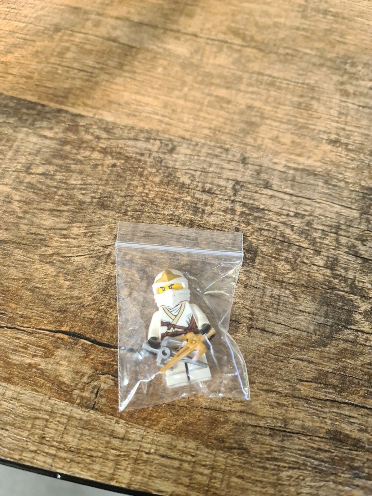 Lego Ninjago Zane Minifiguur met wapens njo0053 Zane ZX, Lego, Ophalen of Verzenden, Zo goed als nieuw, Minifiguur