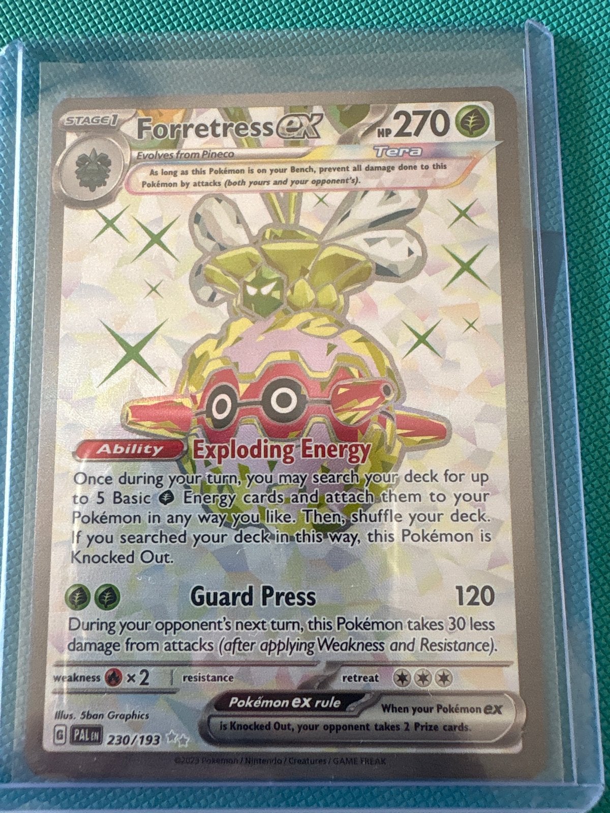 Forretress ex 230/193 Tera Pokémon kaart PAL, Ophalen of Verzenden, Zo goed als nieuw, Losse kaart