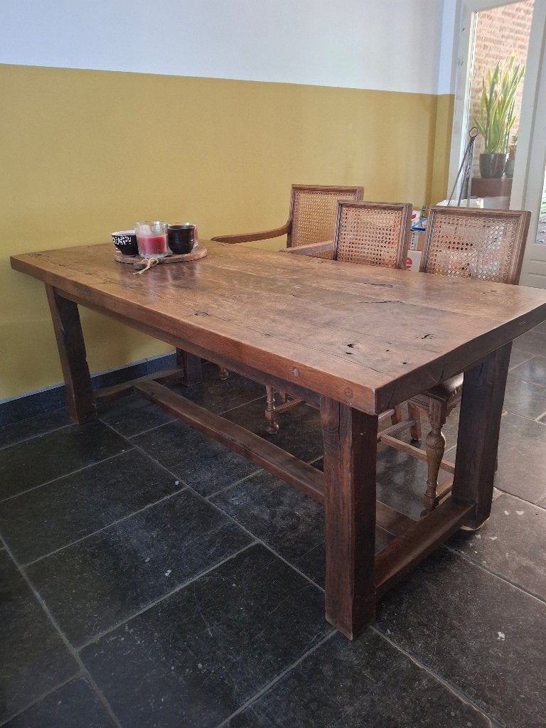 Echte oude eiken tafel en stoelen, Ophalen