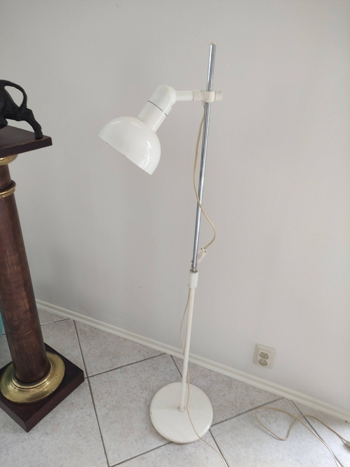Vintage jaren '70 in hoogte verstelbare vloerlamp, Ophalen of Verzenden