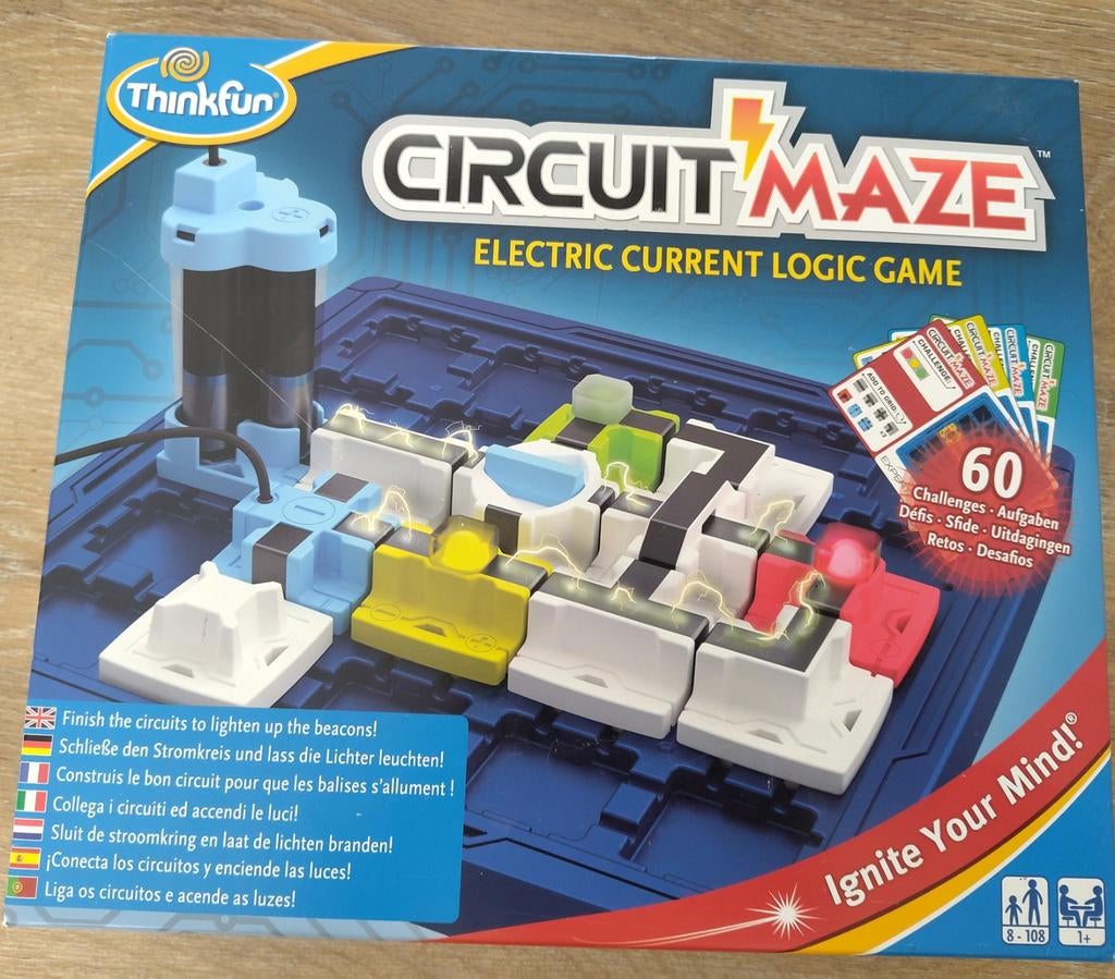 Circuit Maze: Elektrisch Stroom Logica Spel, Een of twee spelers, Ophalen of Verzenden, Zo goed als nieuw, ThinkFun