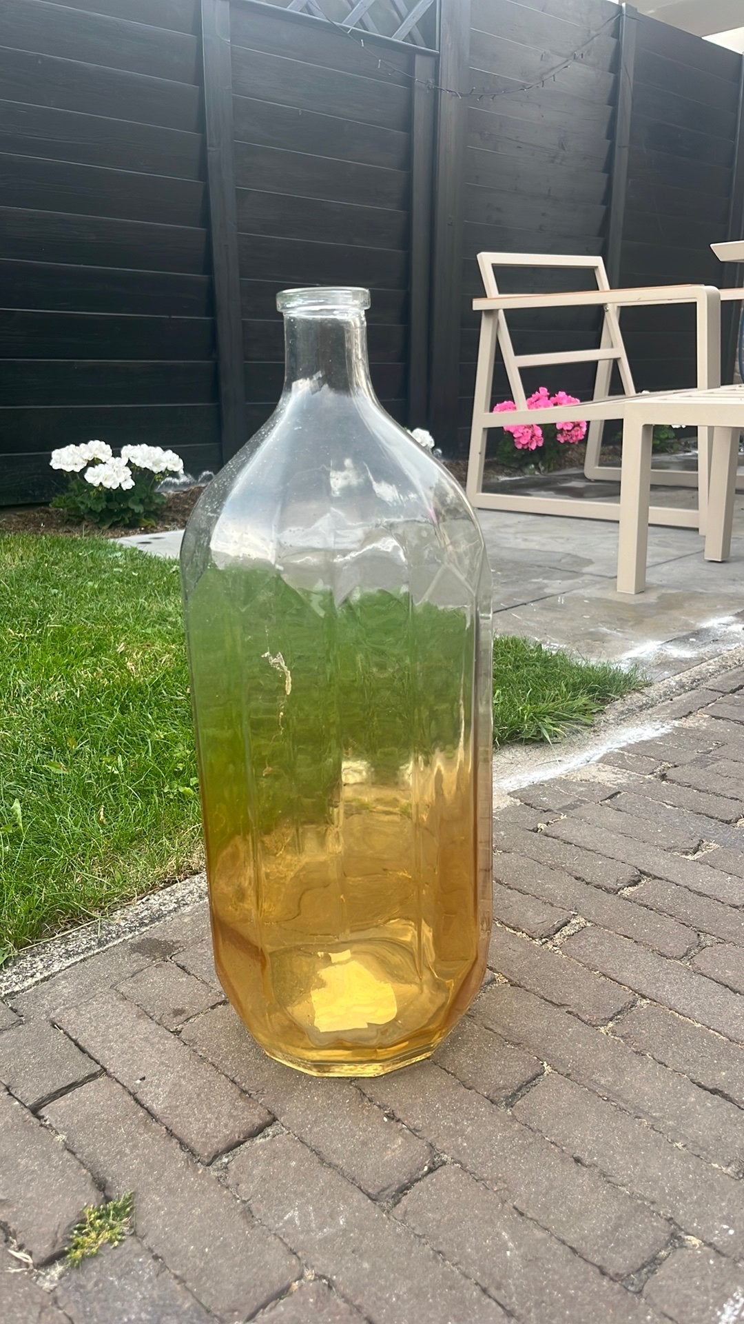 Vaas, Huis en Inrichting, Woonaccessoires | Vazen, Ophalen, Geel, Geschikt voor droogbloemen, Glas