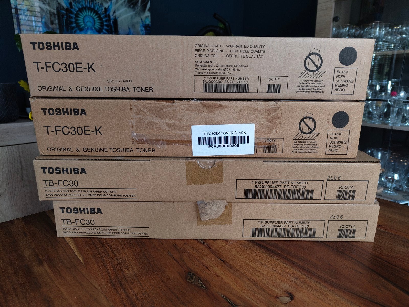 2x Toshiba T-FC30E-K Toner + 2x TB-FC30 Opvangbak, Ophalen of Verzenden, Nieuw, Toner, Toshiba