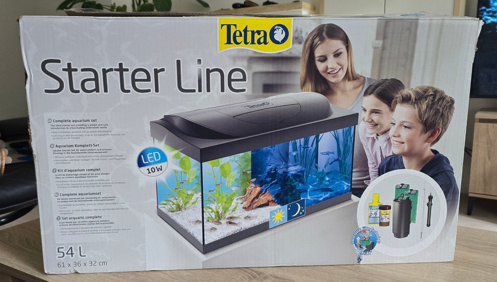 Tetra starterline 54 liter plus diverse toebehoren, Ophalen, Inclusief deksel, Zo goed als nieuw