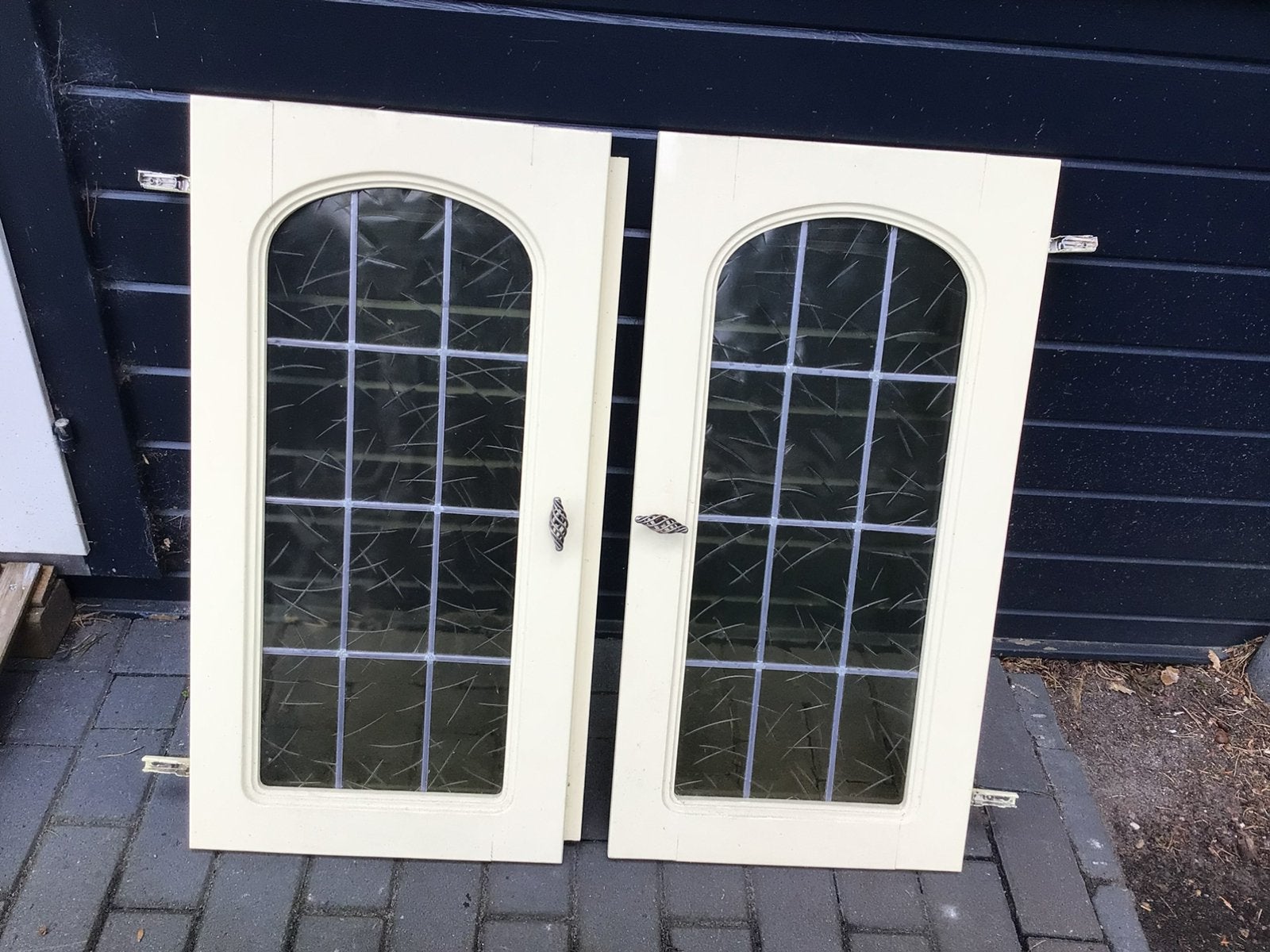 Set van glas in lood deurtjes 72x32, Doe-het-zelf en Verbouw, Glas en Ramen, Ophalen, Minder dan 80 cm, Glas in lood