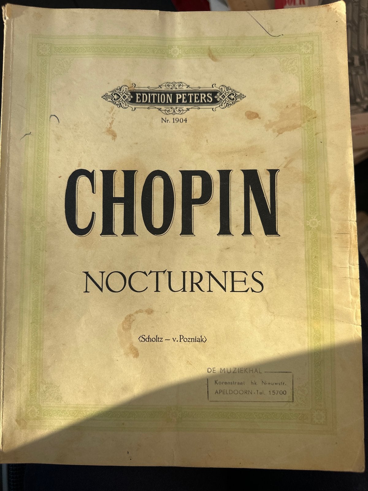 Chopin Nocturnes - Edition Peters Nr. 1904 (Bladmuziek), Gebruikt, Klassiek, Ophalen of Verzenden, Artiest of Componist