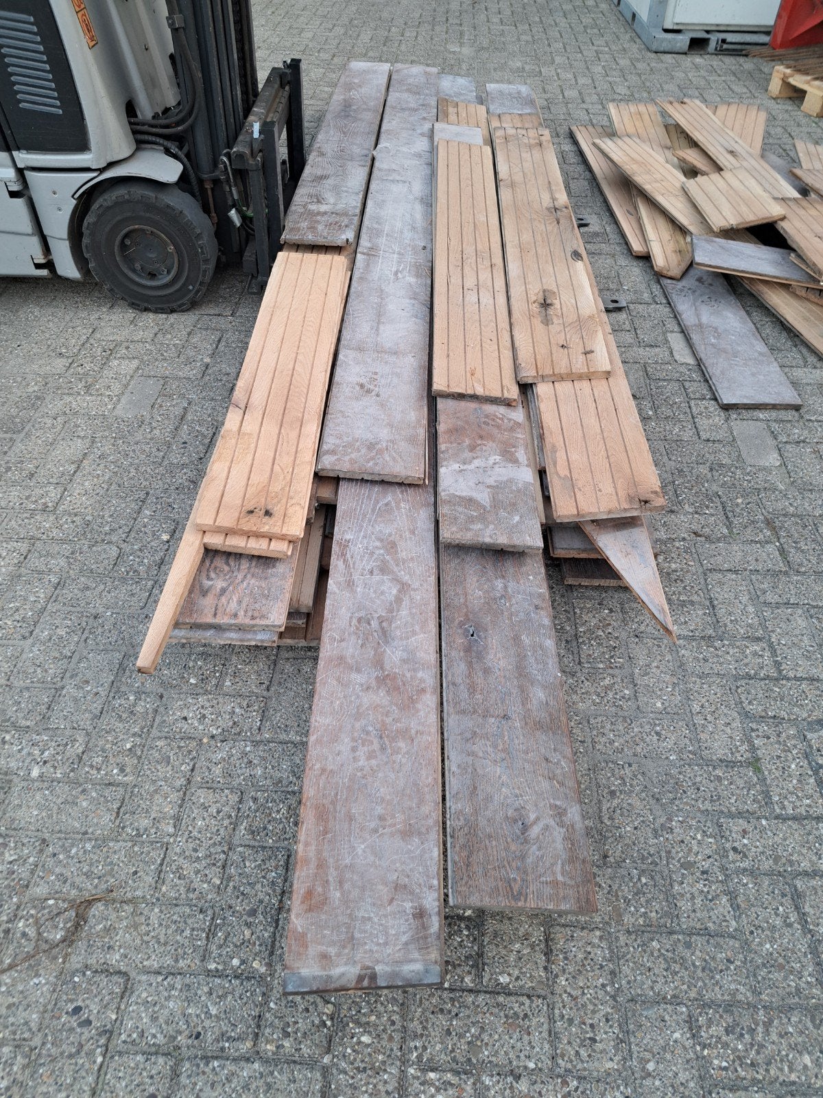 Eikenhouten vloer / kroegvloer 25-30m², Ophalen, Minder dan 25 mm, Eiken, Plank