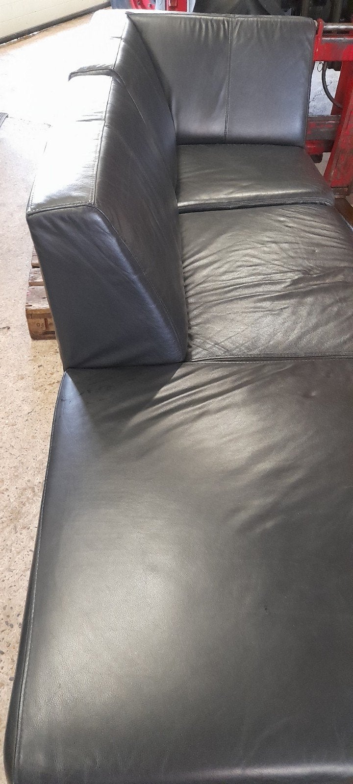 Leren bank,helft van zit hoek, Huis en Inrichting, Tafels | Salontafels, Ophalen, Rechthoekig, 200 cm of meer, Minder dan 50 cm