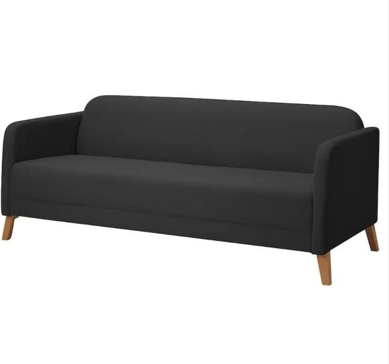 Zeer nette 3-zitsbank, Vissle donkergrijs, LINANÄS, Ophalen, Minder dan 75 cm, 150 tot 200 cm, Driepersoons