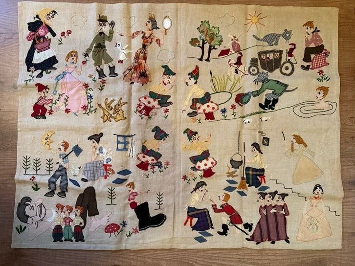 Vintage kinder-/sprookjes wandkleed applicaties, Ophalen of Verzenden