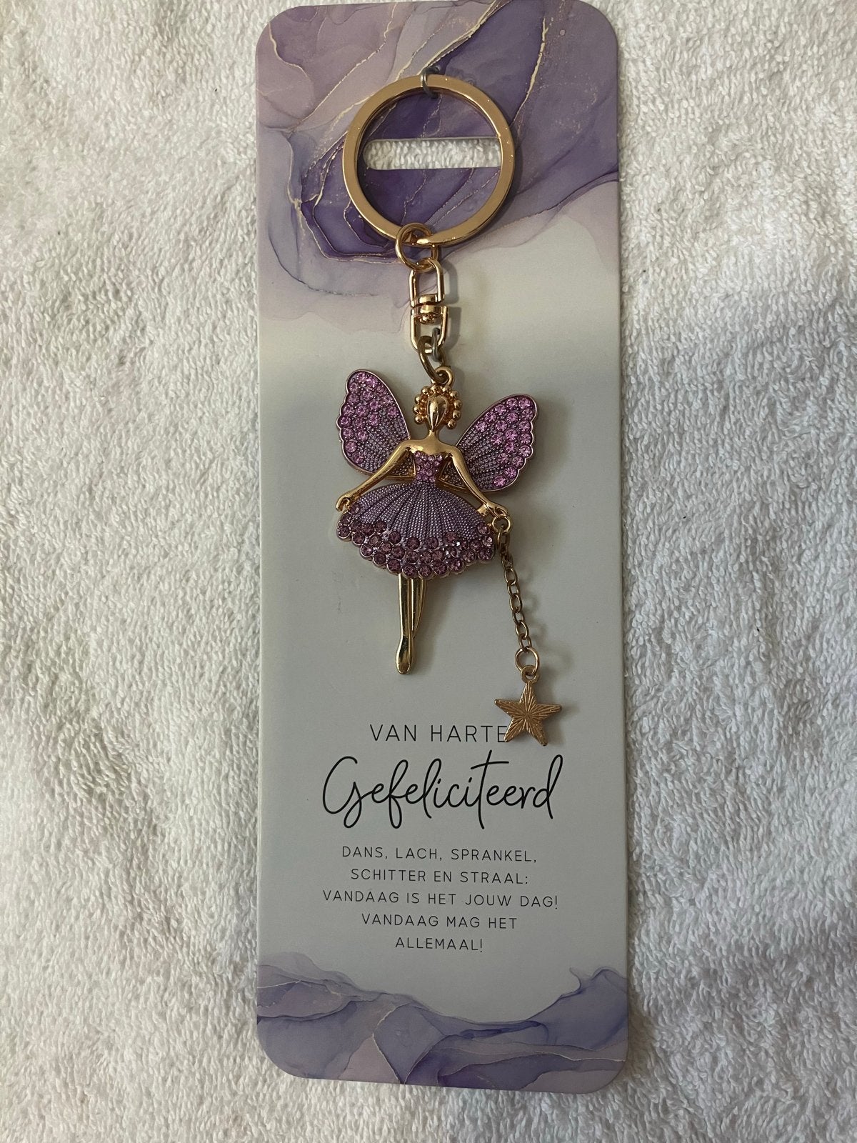 Nieuw Sleutelhanger Elfje/Fee met Glitters - Cadeau, Verzamelen, Ophalen of Verzenden, Nieuw, Dier of Natuur