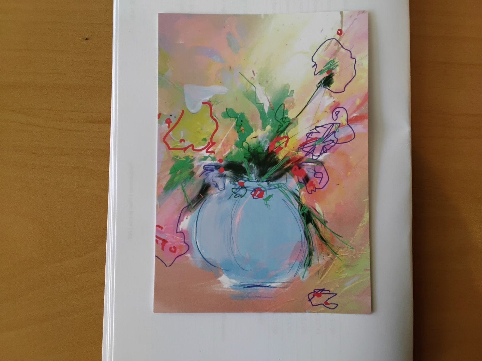 Kleurrijk Schilderij van Annemiek Punt - Bloemenvaas, Ophalen of Verzenden