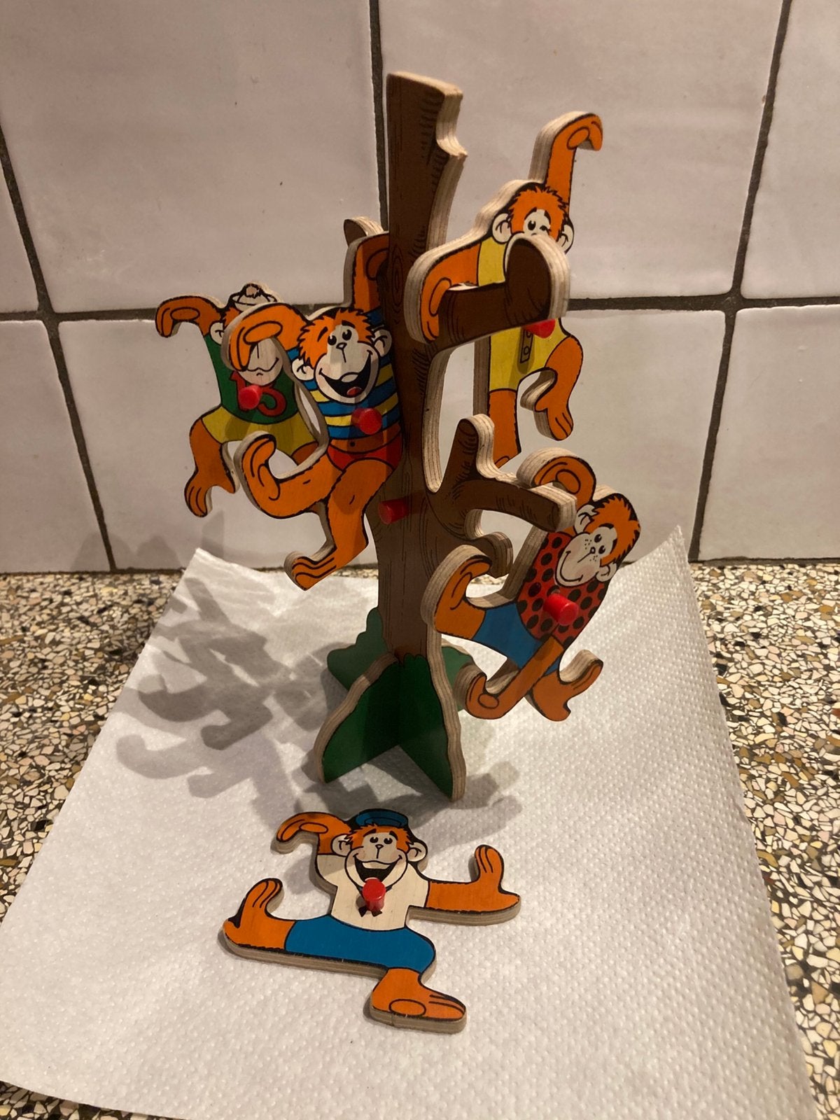 Houten boom met apen, Verzamelen, Speelgoed, Ophalen of Verzenden, Zo goed als nieuw
