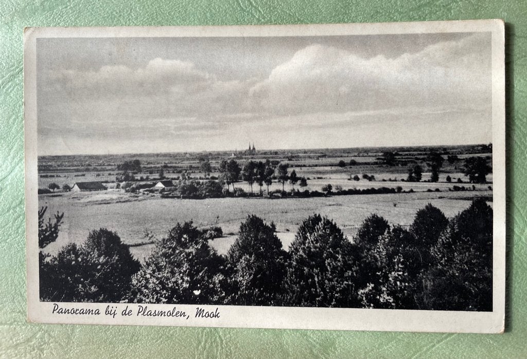 ansichtkaart van Mook, Panorama bij de Plasmolen., Verzenden, 1920 tot 1940
