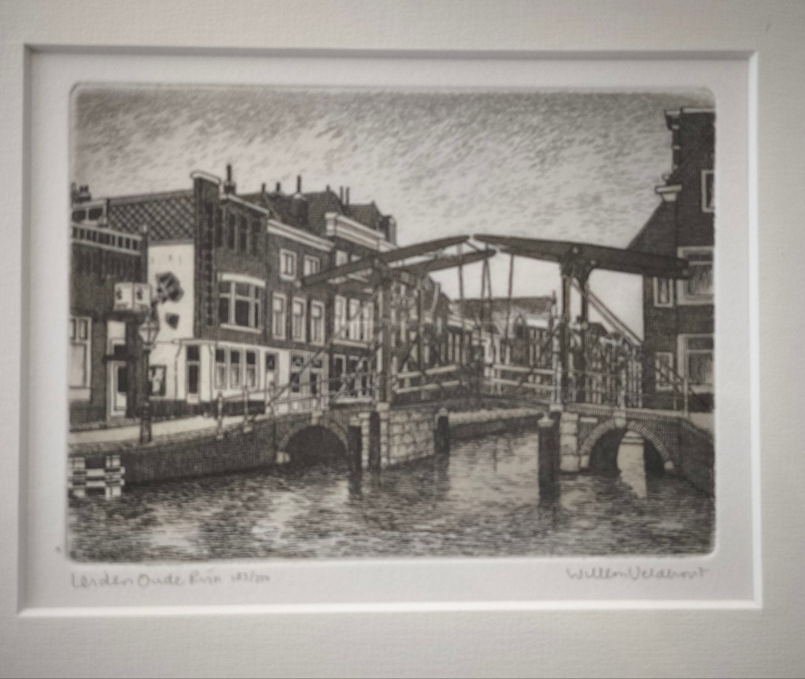 Twee etsen van Delftse stadsgezichten samen, Ophalen of Verzenden, Stadsgezicht, Ets, 1950 - 1999