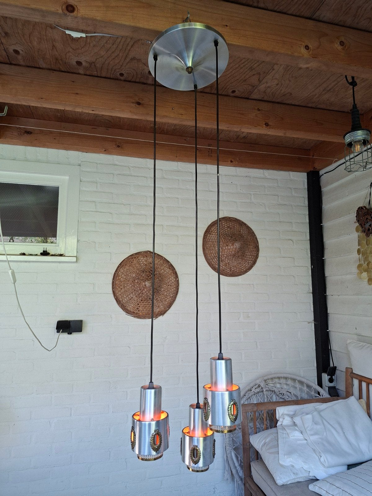 Vintage retro hanglamp Lakro Design Mid Century jaren 60., Huis en Inrichting, Lampen | Hanglampen, Ophalen of Verzenden, Gebruikt