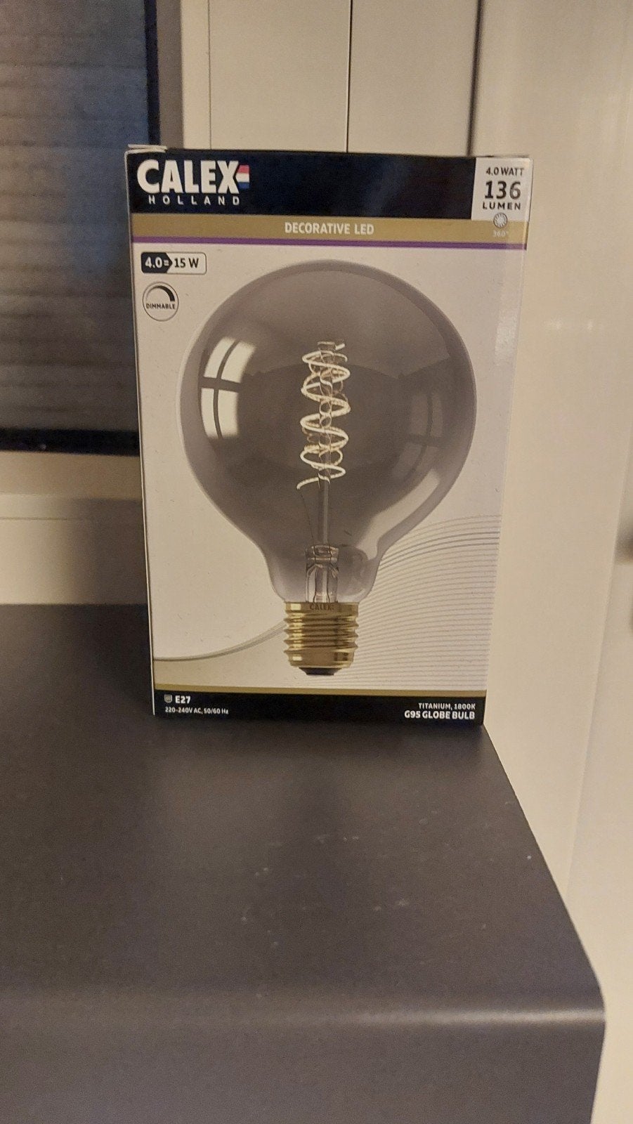 Calex G95 Globe LED Lamp E27 Dimbaar Titanium 4W, Ophalen, Nieuw