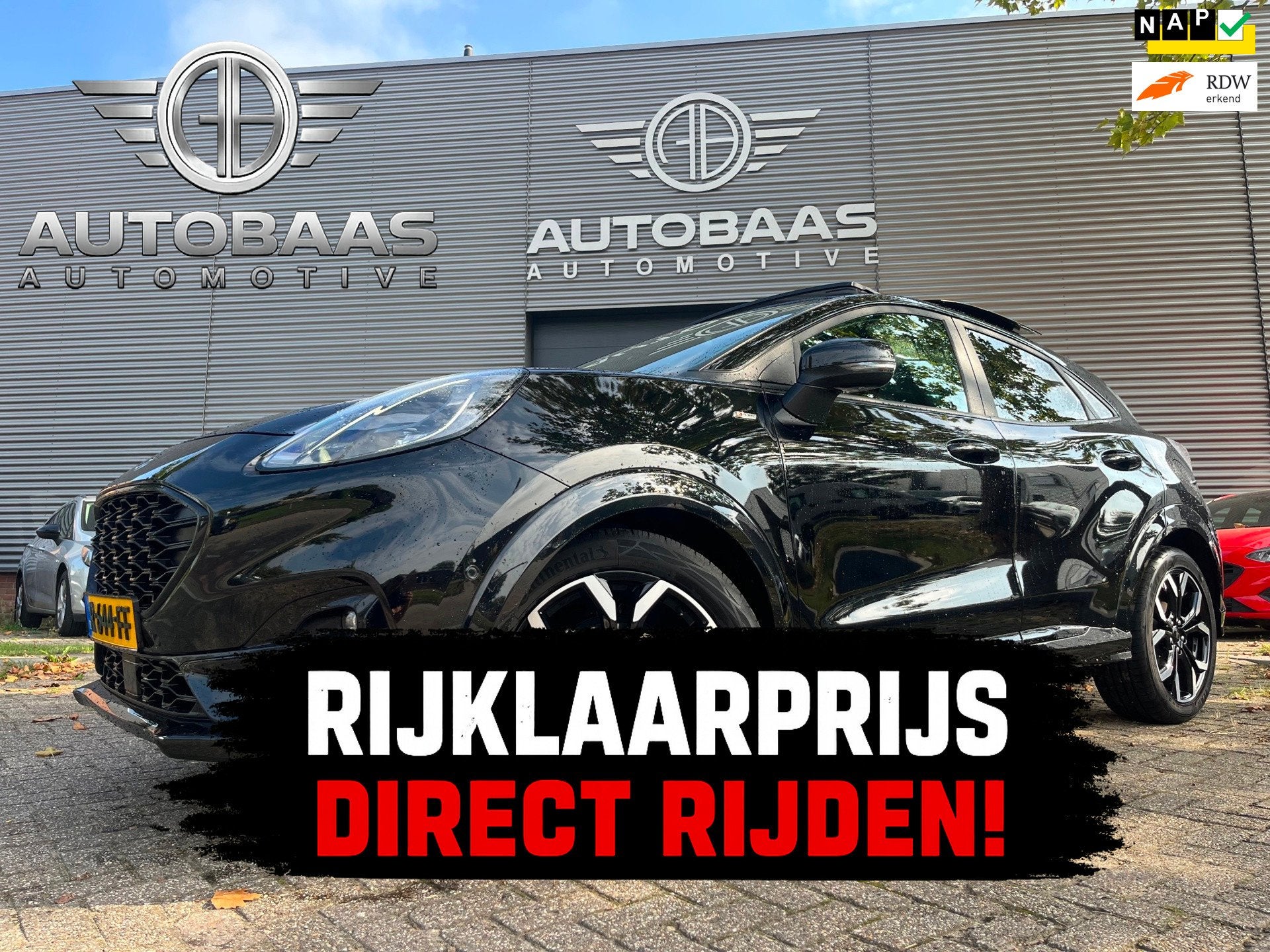 Ford Puma 1.0 Hybrid ST-Line X NLAUTO+1EIG+PANORAMADAK+FULL, Auto's, Voorwielaandrijving, 125 pk, Leder en Stof, Zwart