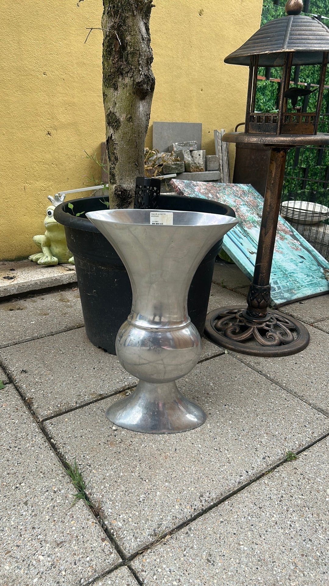Vaas aluminium 48 cm, Ophalen, Zo goed als nieuw