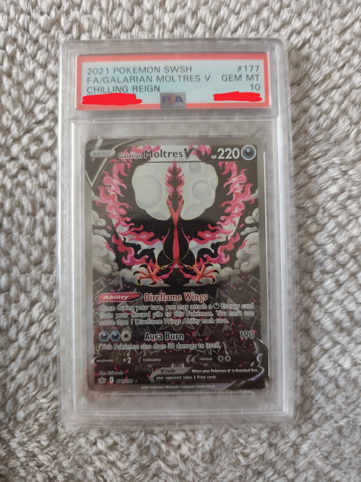 PSA 10 Galarian Moltres V 177 Chilling Reign Alt Art, Hobby en Vrije tijd, Verzenden, Zo goed als nieuw