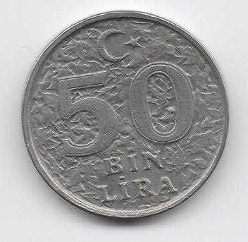 Turkije 50 bin lira 2000 KM# 1056, Ophalen of Verzenden, Midden-Oosten, Losse munt