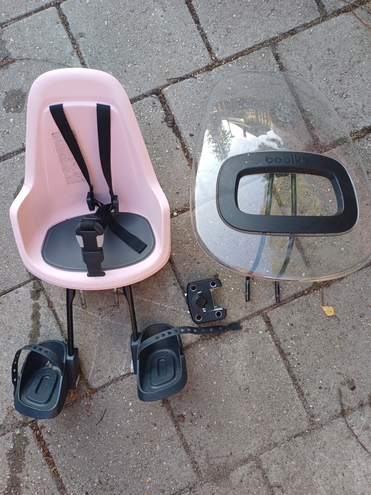 Bobike voorzitje roze met adapter en windscherm, Ophalen