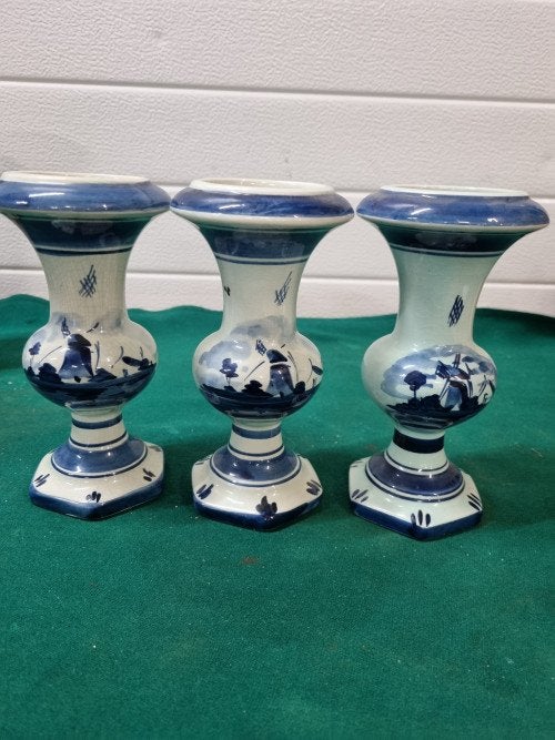 vaasjes delfts blauw drie stuks, Ophalen of Verzenden