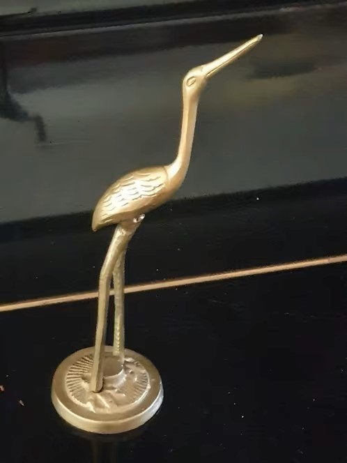 Beeldje Reiger kraanvogel messing, Ophalen