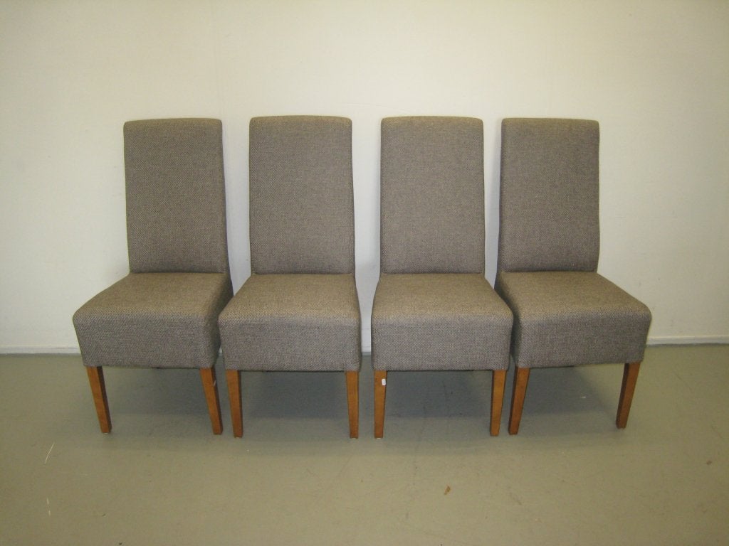 Set van 4 moderne stoffen stoelen, Huis en Inrichting, Stoelen, Niet ingevuld, Gebruikt, Niet ingevuld, Niet ingevuld
