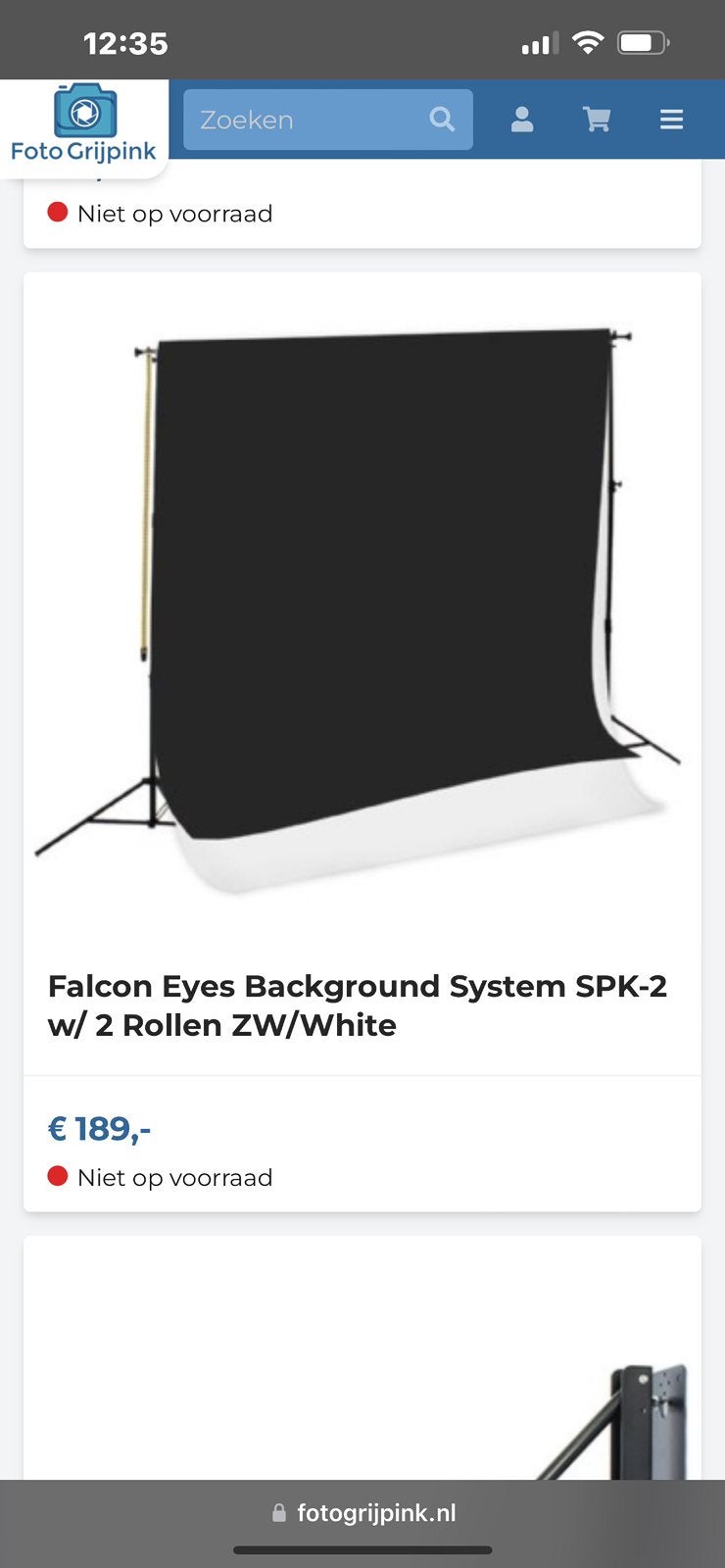 Foto doek NIEUW, Ophalen, Zo goed als nieuw