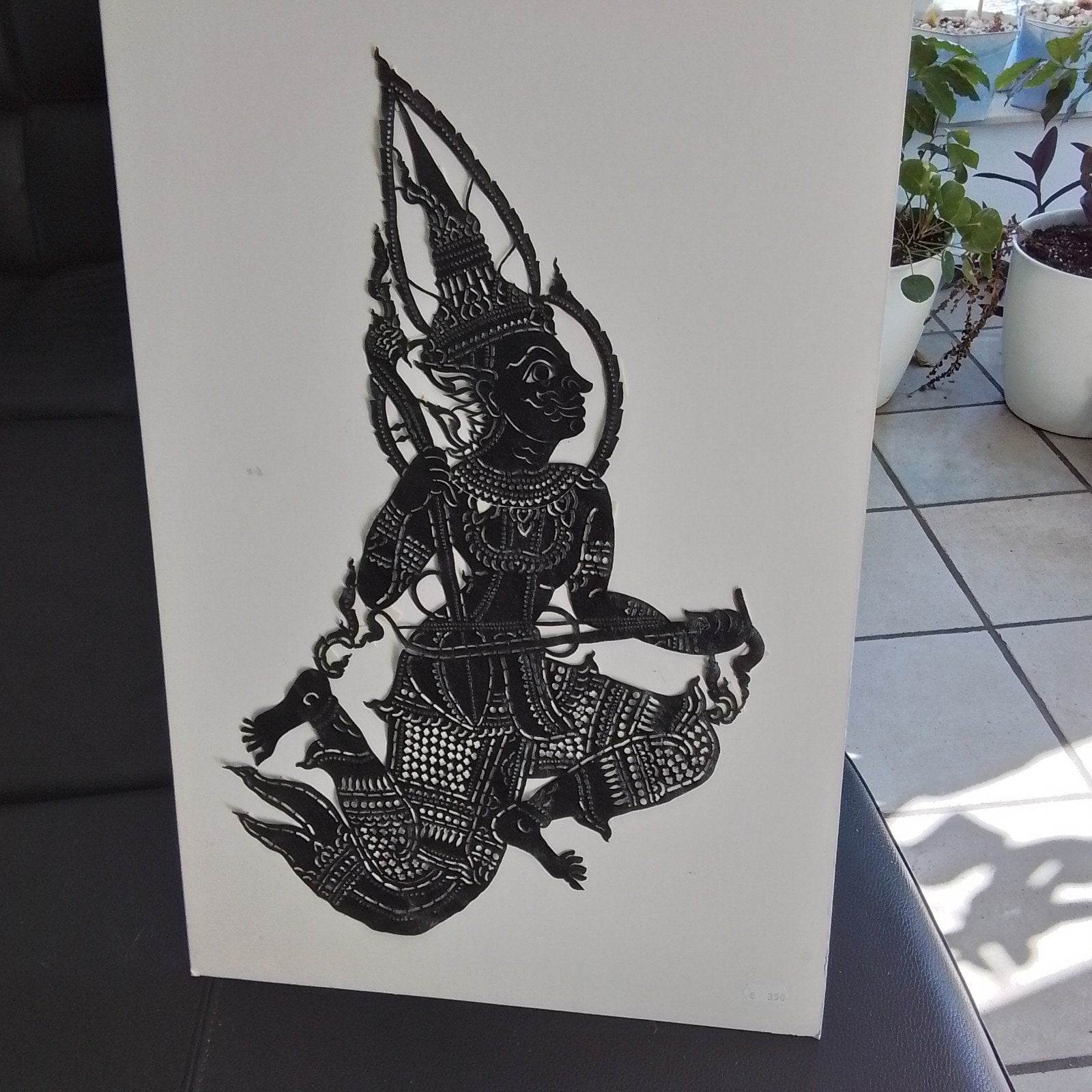 Thaise wanddecoratie, handgemaakt, 60x40 cm, Antiek en Kunst, Wanddecoratie, Gesneden, Overige herkomsten, Zwart