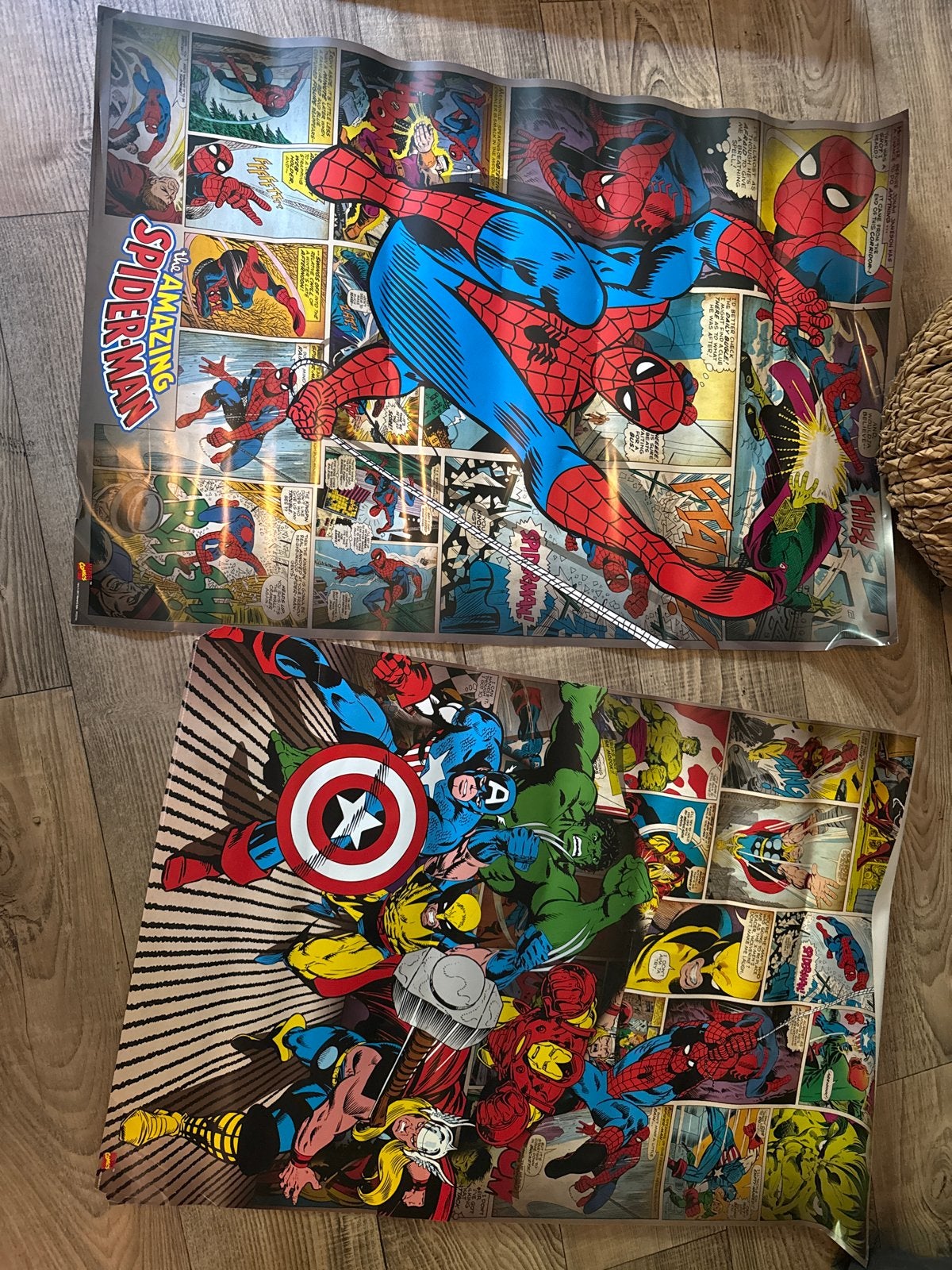 Marvel Spiderman en Avengers posters (60x100 cm), Verzamelen, Posters, Ophalen, Rechthoekig Staand, Deurposter of groter, Zo goed als nieuw