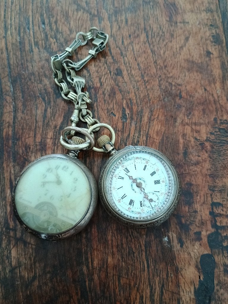 Zakhorloges, Sieraden, Tassen en Uiterlijk, Horloges | Antiek, Overige merken, Zakhorloge, Staal, Verzenden