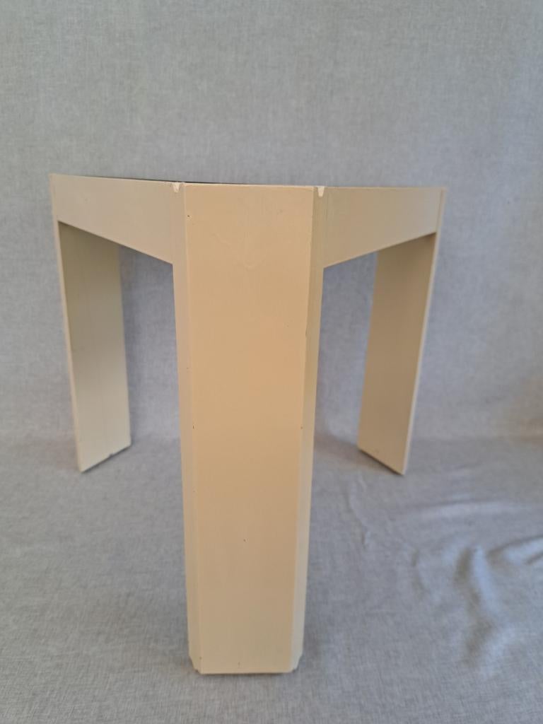 Bijzettafel driehoekige tafel glazn blad Porada Arredi, j 70, Minder dan 45 cm, Minder dan 55 cm, Gebruikt, Vintage, Jaren 70