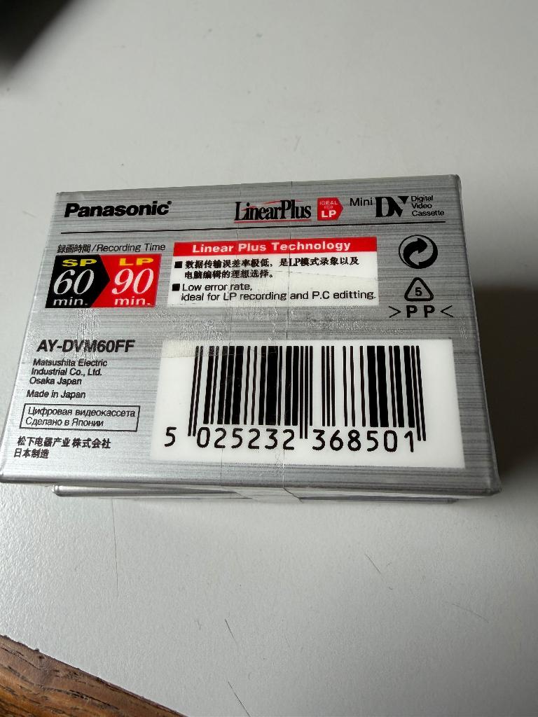 Panasonic  mini DVC-tape AY-DVM60FF, Mini dv, Panasonic, Nieuw, Band, Disc of Geheugen