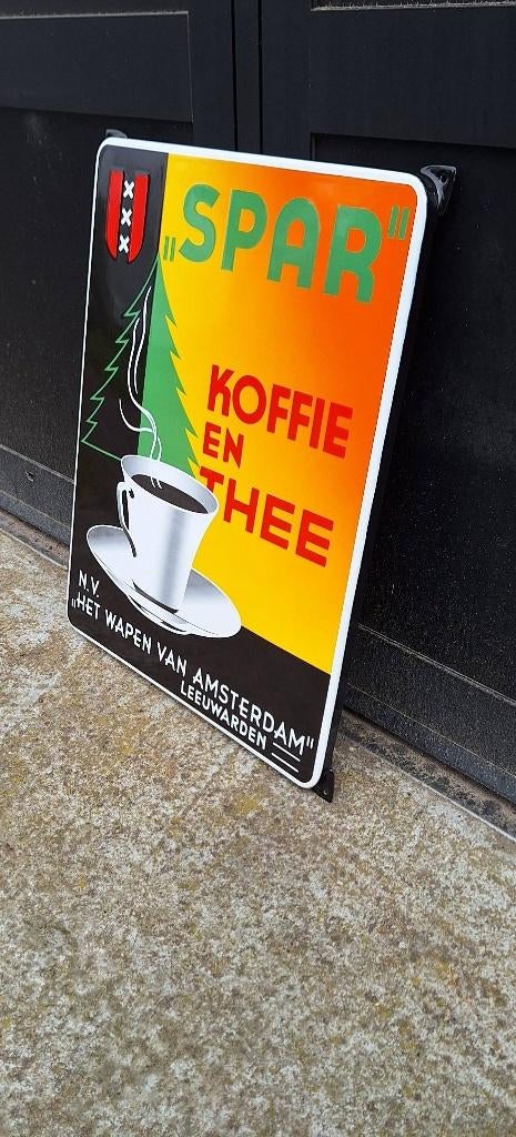 Tof nieuw emaille reclamebord van Spar Koffie en Thee N.V.️, Reclamebord, ., Nieuw, Ophalen of Verzenden