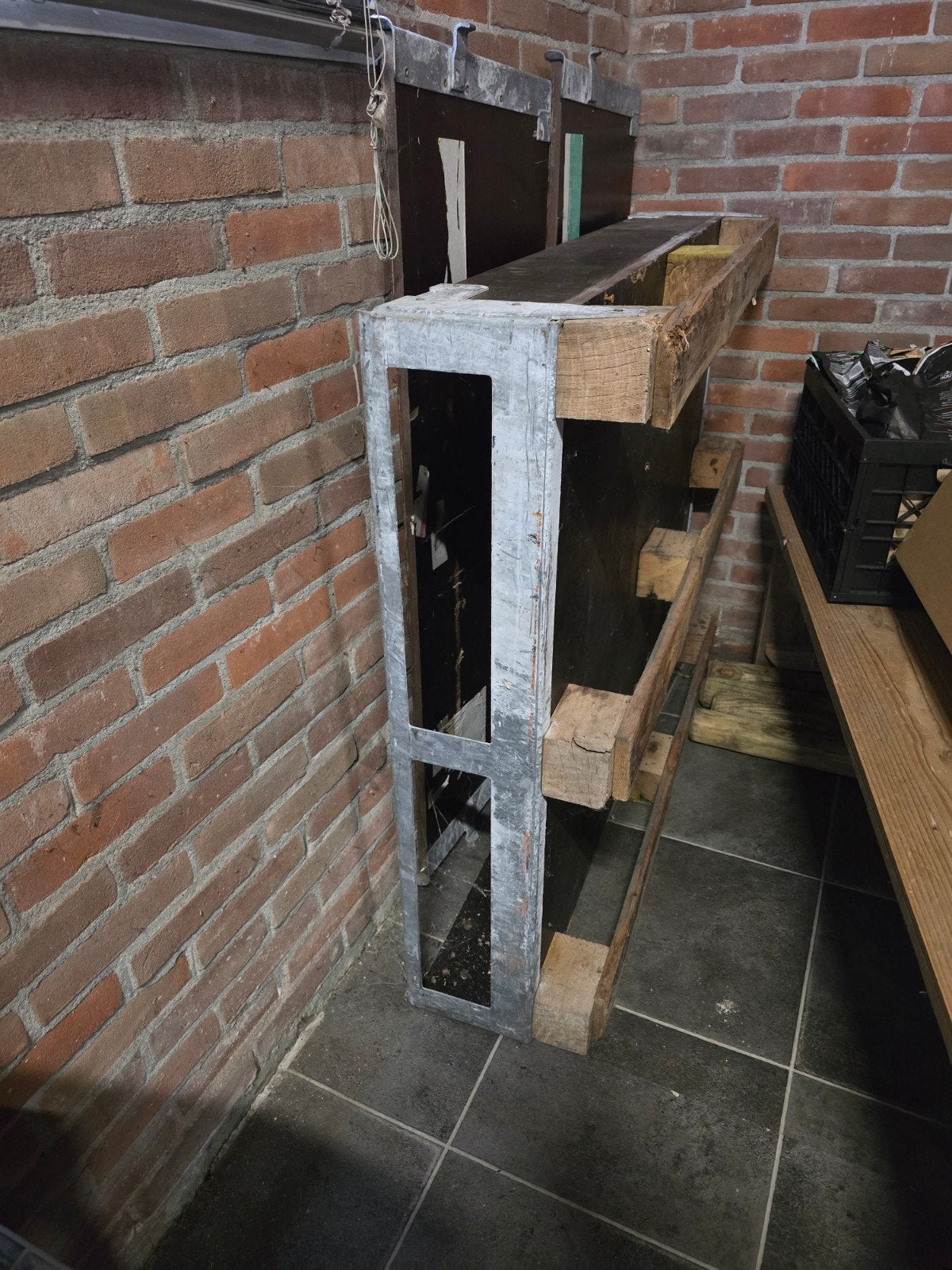 Gebruikte houten palletbox, Ophalen