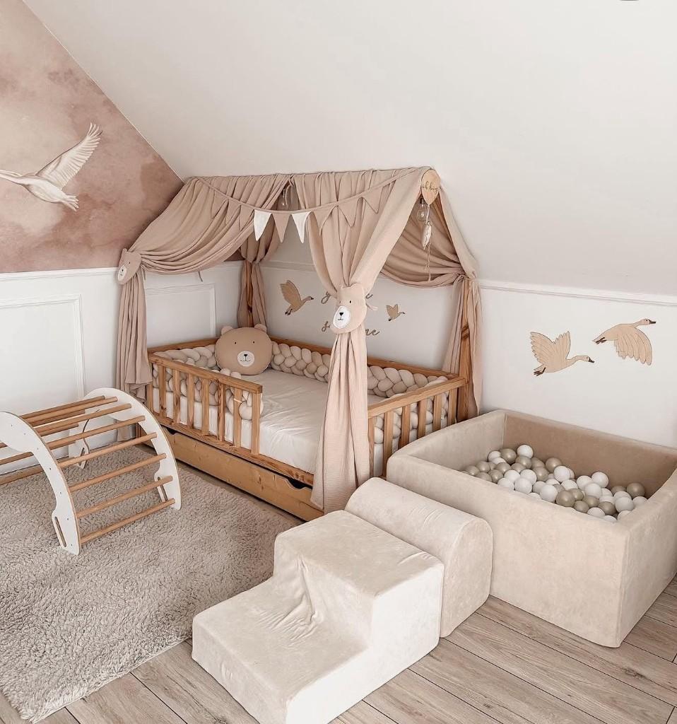 LEOLTE Kinderbed, huisbed, huisjesbed 200x90 cm, Ophalen, 85 tot 100 cm, Leolte, Nieuw
