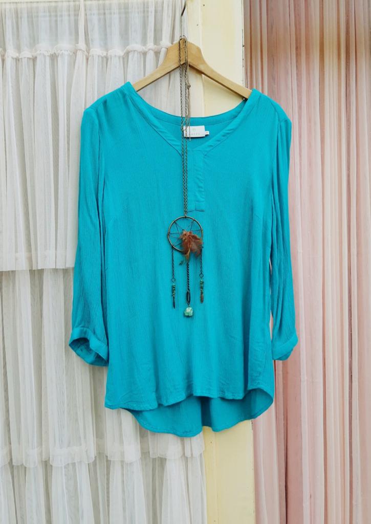 Kaffe nieuwe turqoise top tuniek shirt India katoen S M, Blauw, Kaffe, Nieuw, Ophalen of Verzenden