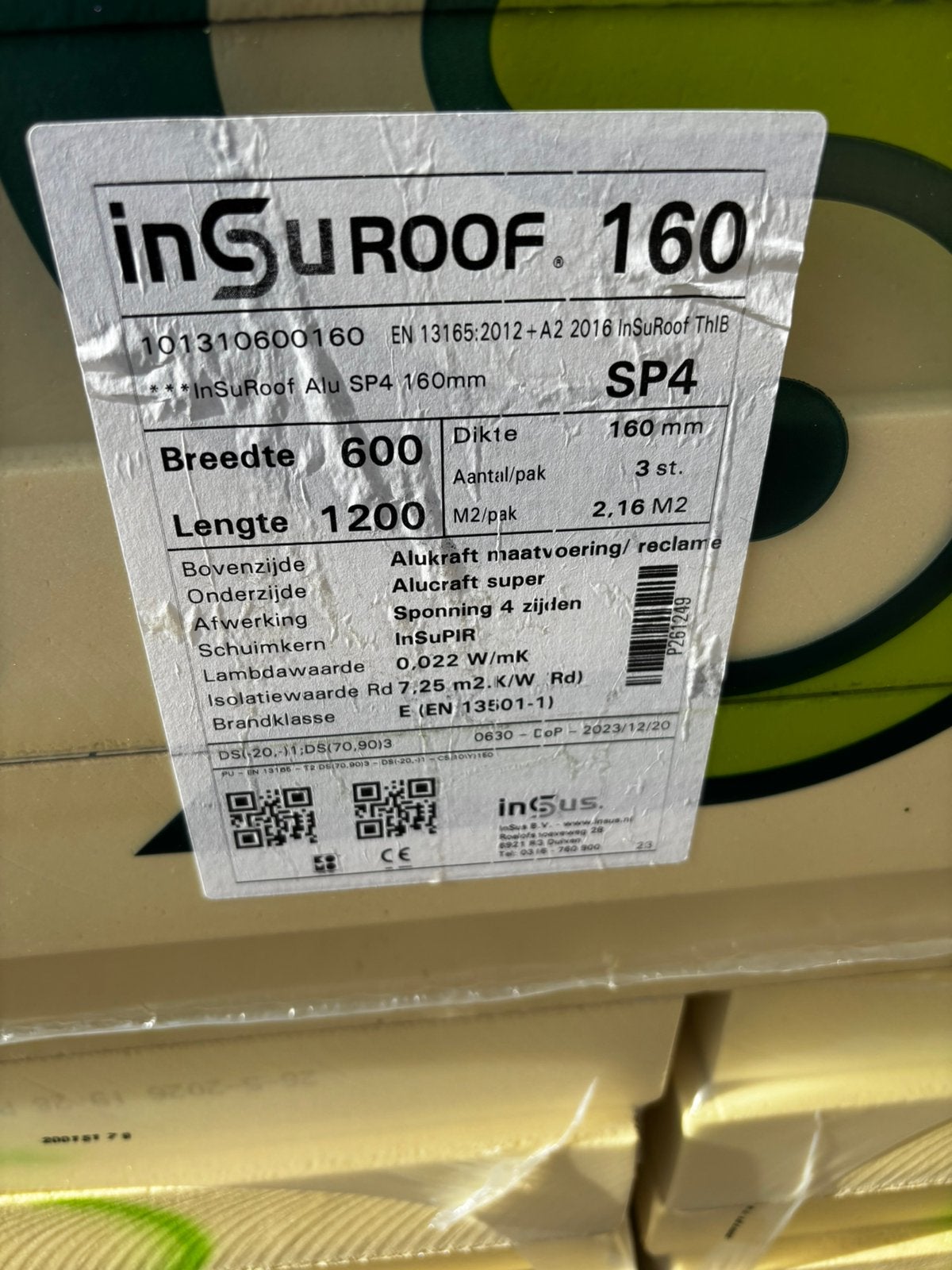 Te koop grote partij 160 mm b keuze PIR isolatie, Doe-het-zelf en Verbouw, Ophalen, 12 cm of meer, Zo goed als nieuw, Hardschuim (Pir)