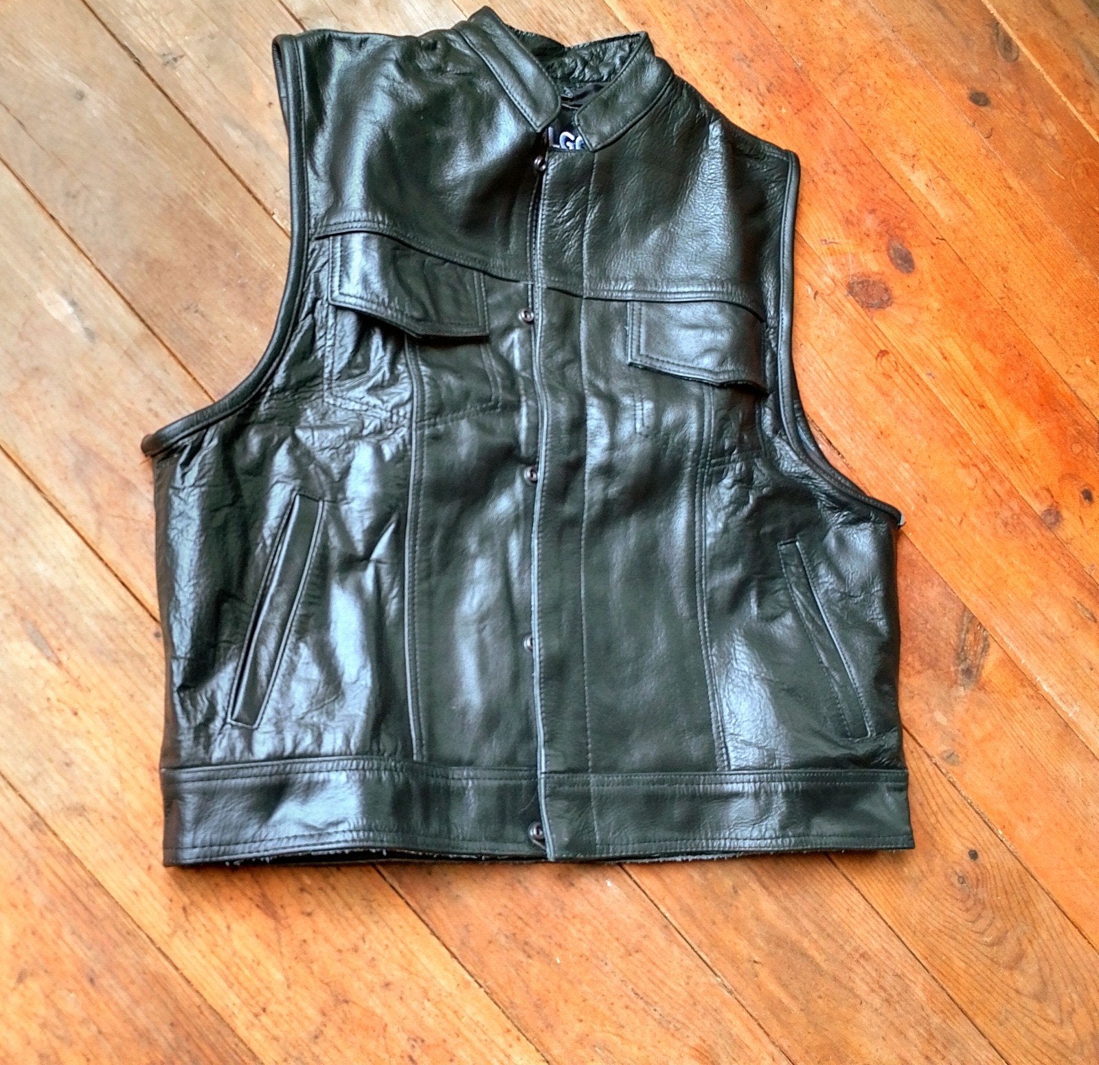 Pracht leren PaulGos leren clubvest biker gilet!, Ophalen of Verzenden, Zo goed als nieuw, Maat 56/58 (XL), Zwart
