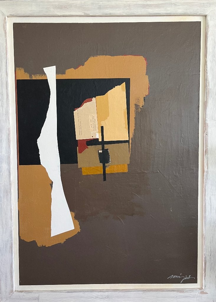 SAN MING, handgeschilderd schilderij, ca 2010, Antiek en Kunst, Ophalen, Abstract, Handgeschilderd, Gemengde techniek