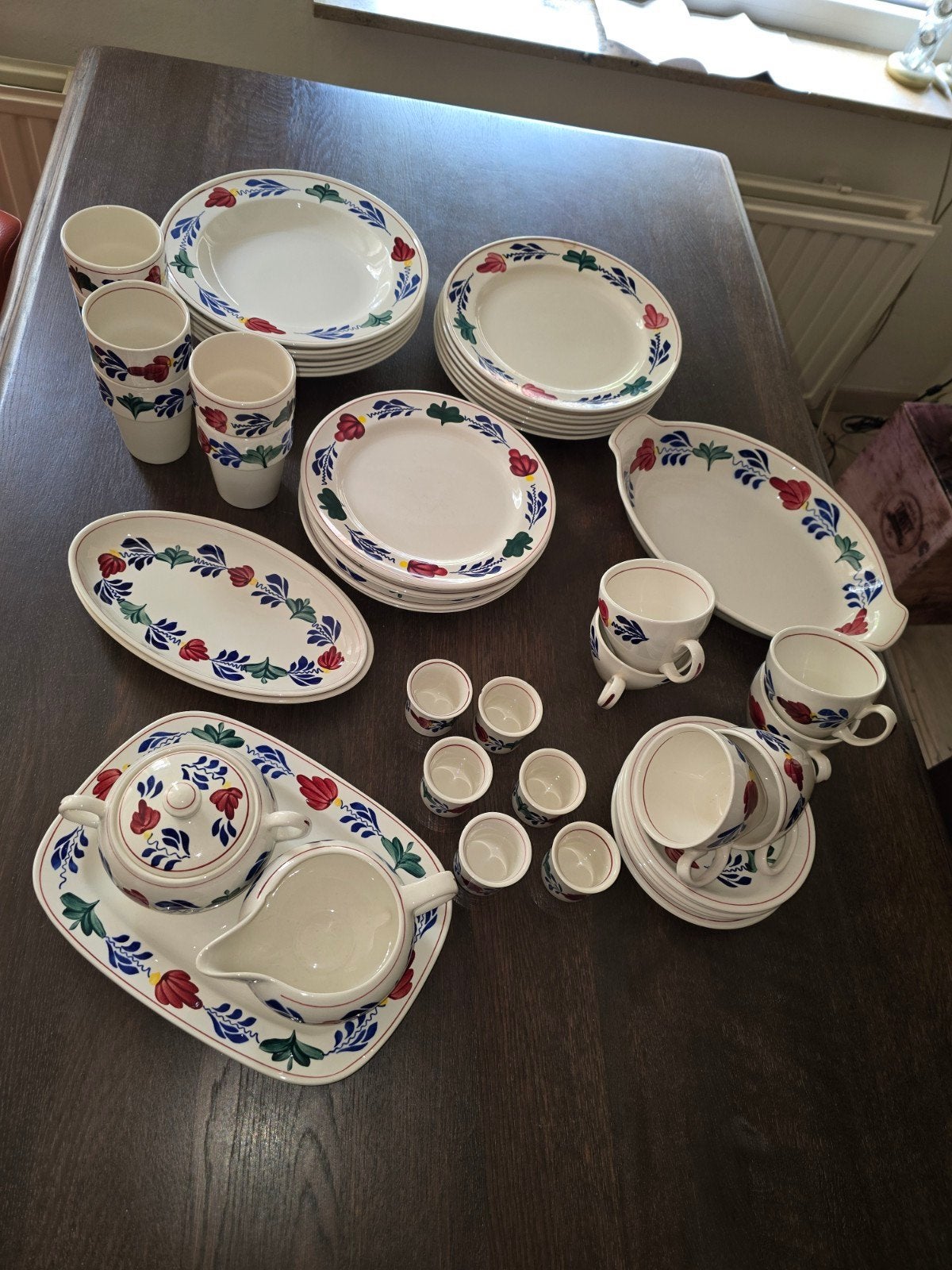 6-delig boerenbond servies / kompleet servies, Ophalen, Gebruikt, Keramiek, Landelijk/Boerenbont