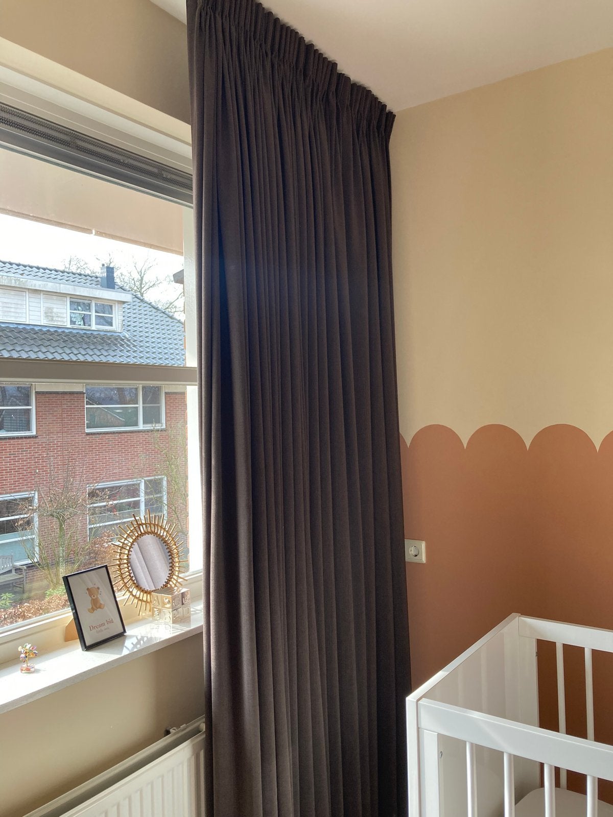 Hotel chique bruine gordijnen, Ophalen, Zo goed als nieuw, Bruin, 200 cm of meer