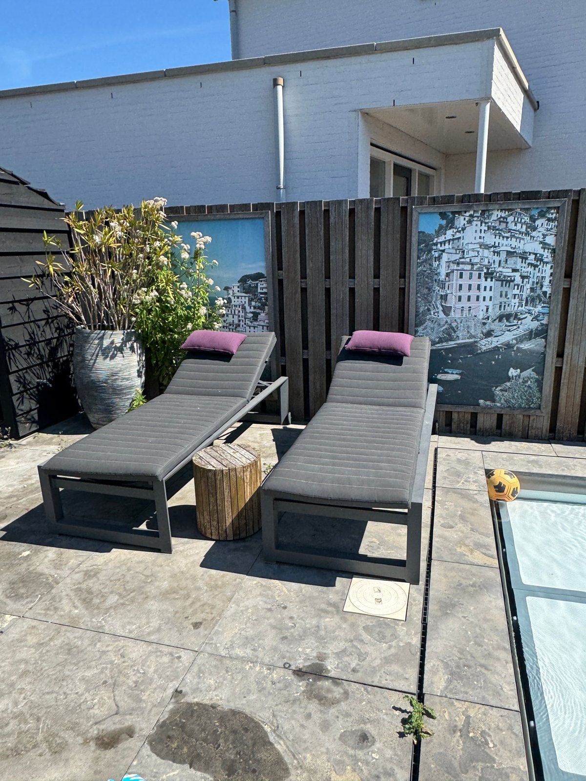 2x Ligbedden met kussens merk :life outdoor living als nieuw, Ophalen of Verzenden, Zo goed als nieuw, Aluminium, Verstelbaar